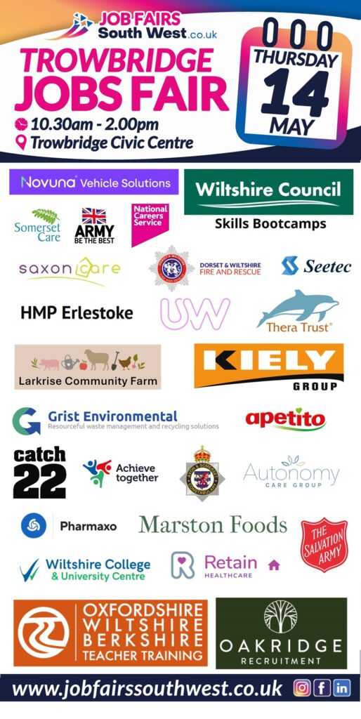 Trowbridge job fair exhibitors poster May 2026